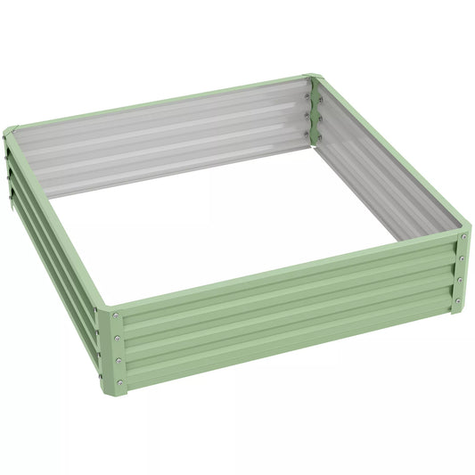 Sodinimo lysvė, augalų dėžė su plieniniu korpusu, žalia, 120 x 120 x 30 cm
