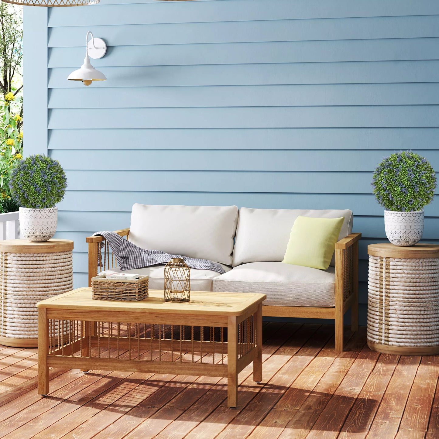 2 vnt. dirbtinių medelių rinkinys, dirbtiniai levandų medeliai, žemės kuoliukai, atsparūs UV spinduliams