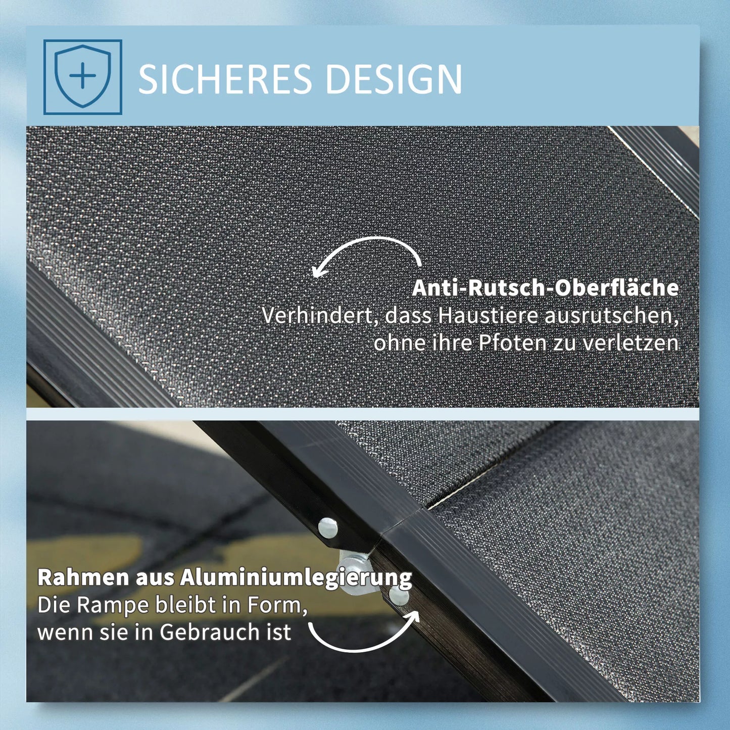 Naminių gyvūnų rampa, sulankstoma, neslidži, šunims iki 40 kg, 158 cm x 43,5 cm x 2,5 cm, juoda