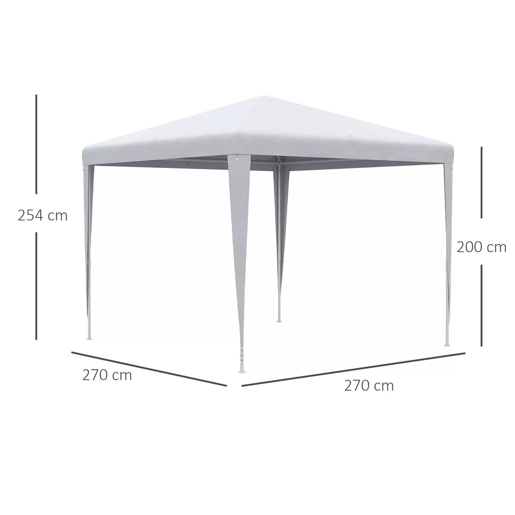 Paviljono schema su matmenimis 270, 270 ir 254 cm