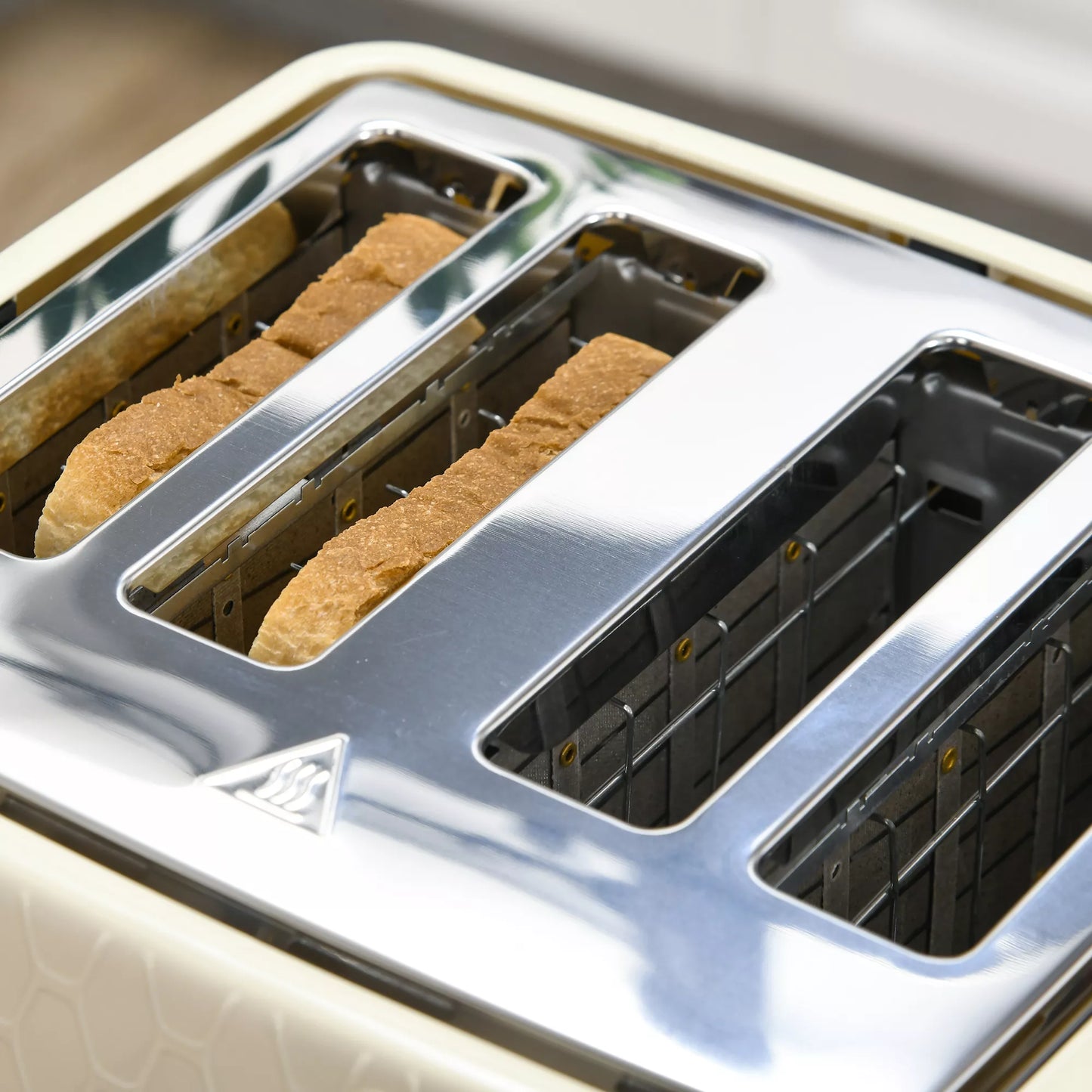 2-in-1 virtuvės komplektas, skrudintuvas ir virdulys, įvairios funkcijos, 1,7 L, 4 skrudintos duonos riekelės vienu metu, plastikas, smėlio spalvos