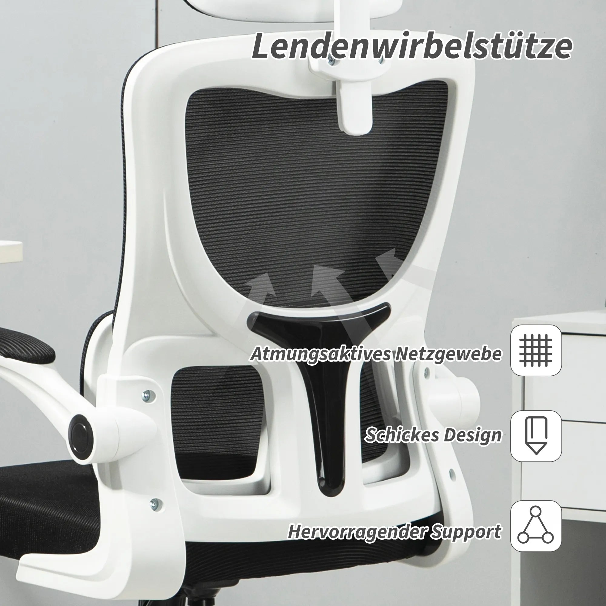 Ergonominė biuro kėdė su tinkleliu reguliuojamu aukščiu juoda