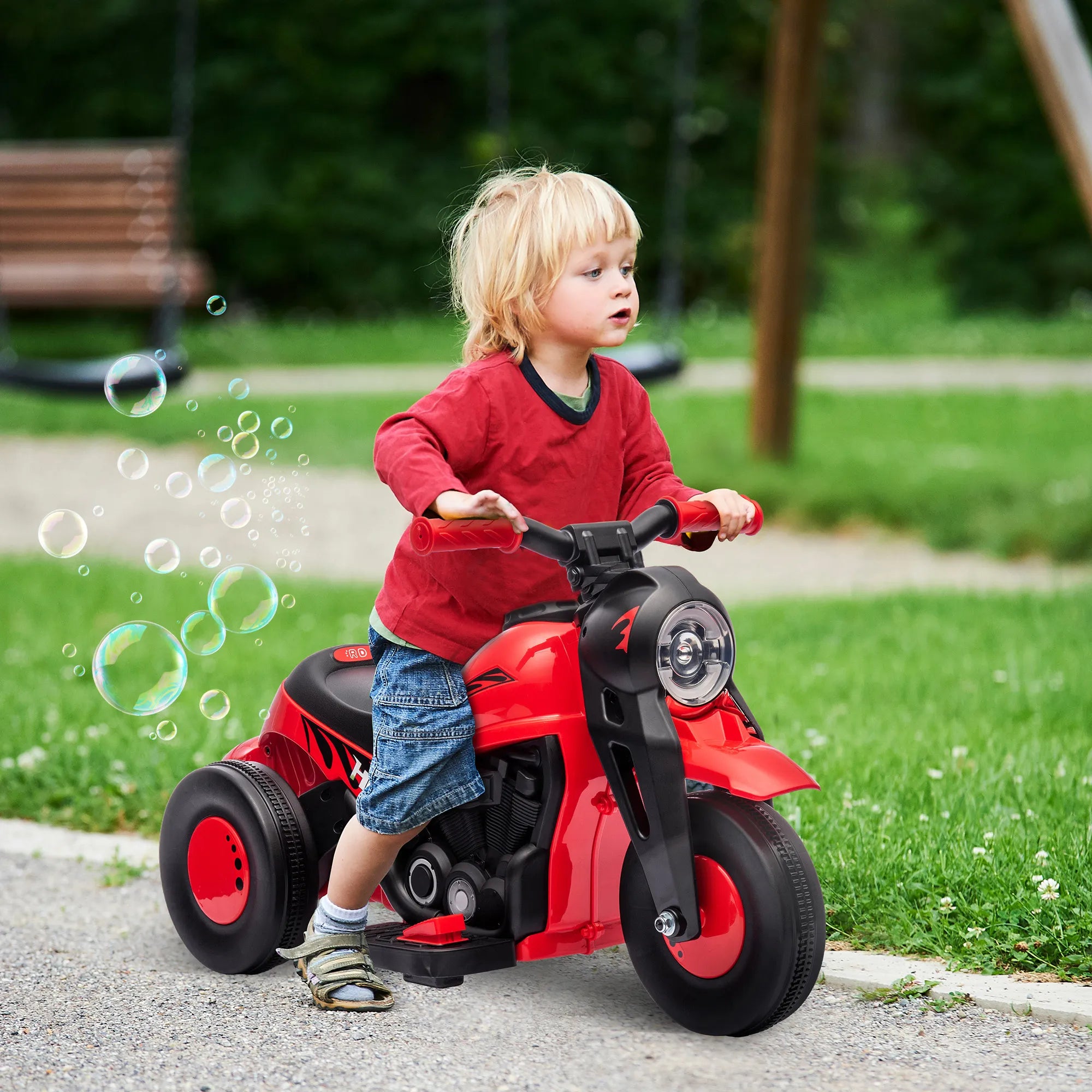 Vaikų elektrinis motociklas, 6 V vaikų motociklas su muzika, greitis 2,5–3 km/h, skirtas 2–5 metų vaikams