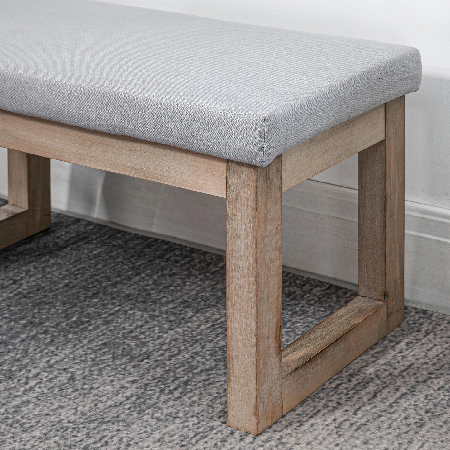 Pakoja skandinaviško dizaino, sėdima taburetė, pakoja, 68 cm x 38 cm x 42 cm, Pilka + Natūrali