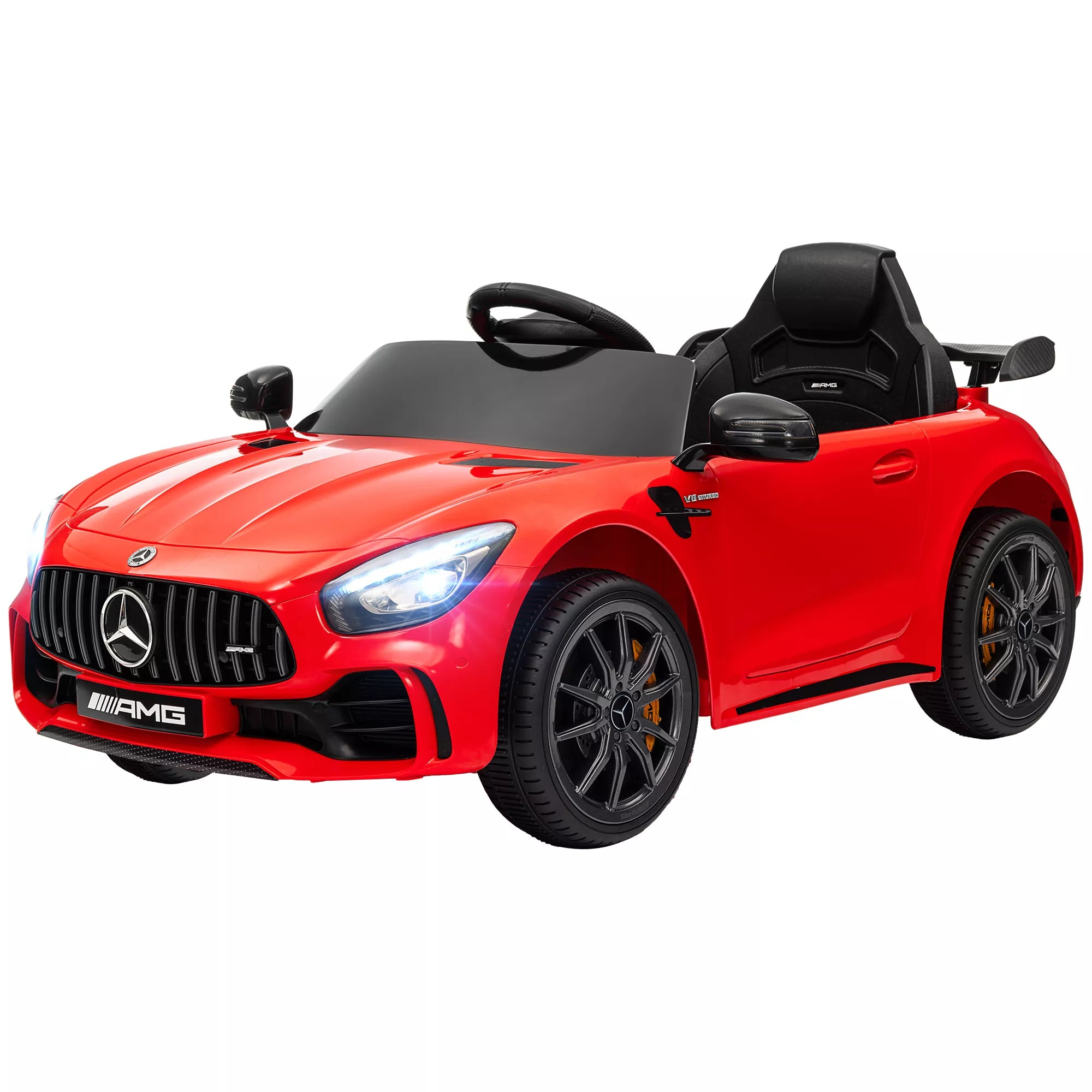 Elektrinis vaikų automobilis, Mercedes, 3–5 km/h, nuotolinis valdymas, šviesa ir muzika, raudonas