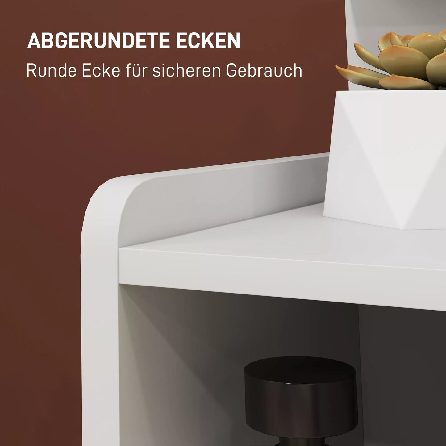 Naktinis staliukas su 2 stalčiais, atvira lentyna, 40x30x60 cm, Balta