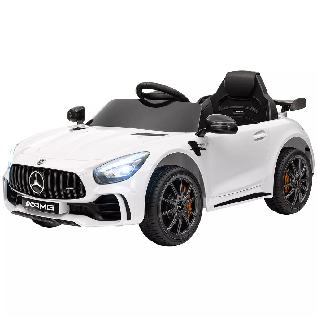 Elektrinis vaikų automobilis, Mercedes, 3–5 km/h, nuotolinis valdymas, šviesa ir muzika, baltas