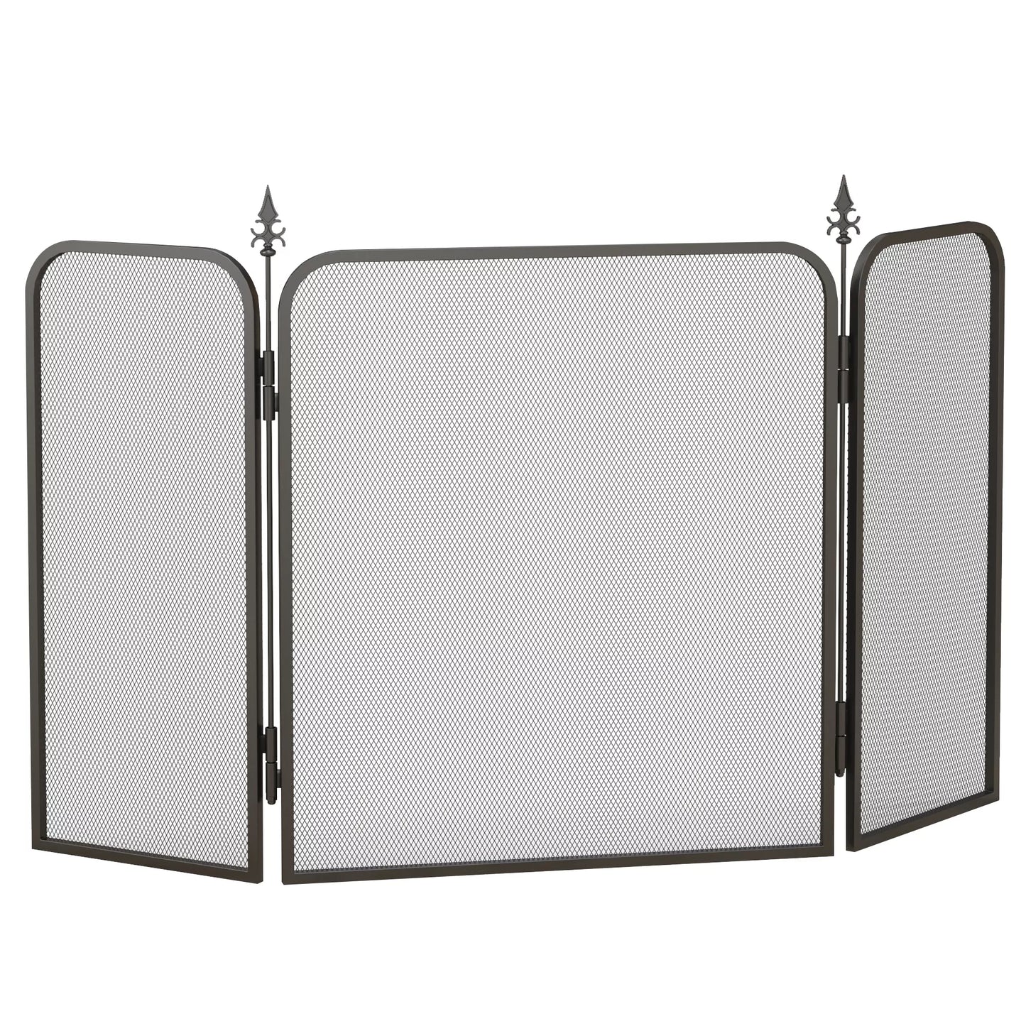 Sulankstomas metalinis židinio ekranas, 96 x 1,3 x 56 cm, juodas