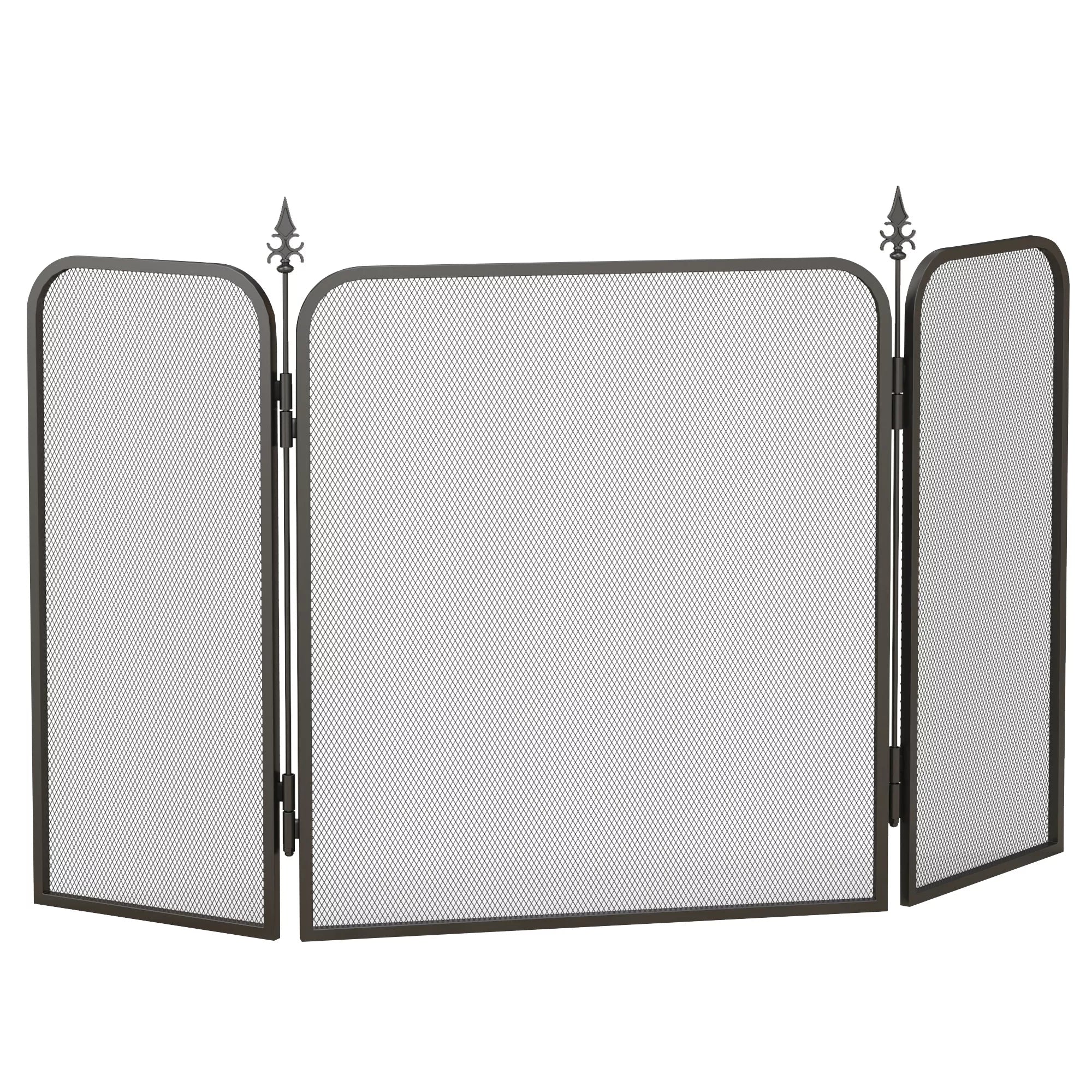Sulankstomas metalinis židinio ekranas, 96 x 1,3 x 56 cm, juodas