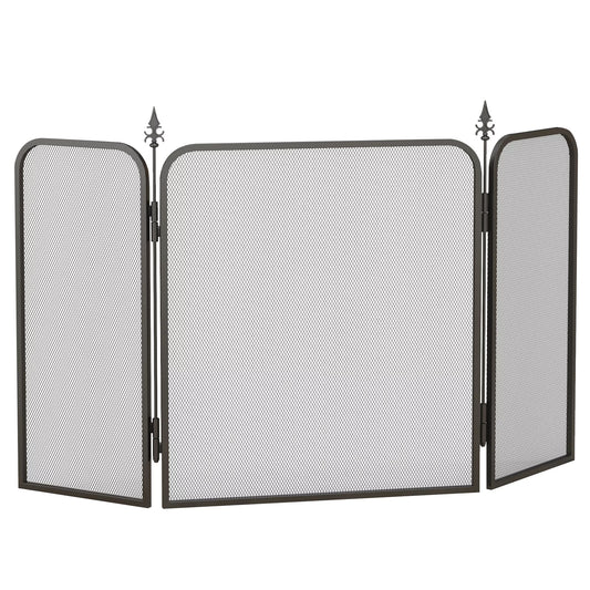 Sulankstomas metalinis židinio ekranas, 96 x 1,3 x 56 cm, juodas