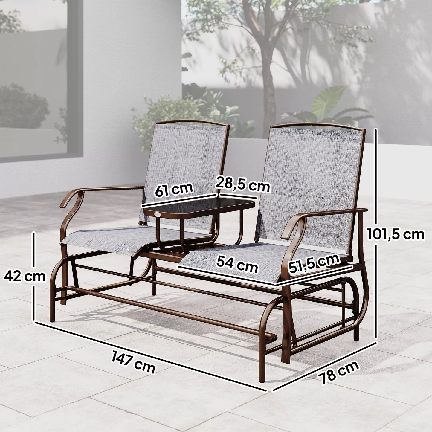 Sodo suolas Sūpynės suolas Sodo suolas su stalu Sūpynės suolas 2 vietų