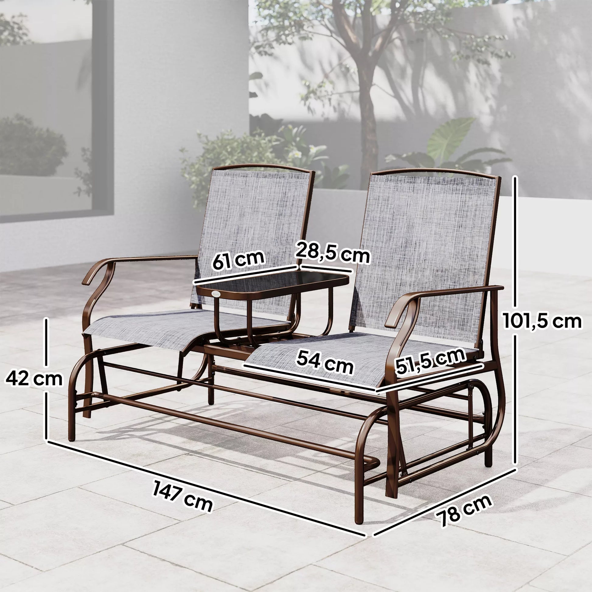 Sodo suolas Sūpynės suolas Sodo suolas su stalu Sūpynės suolas 2 vietų