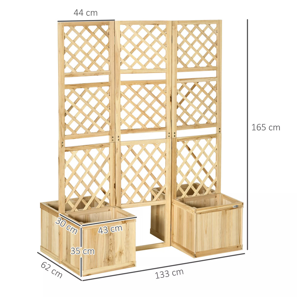 Sodo paravano schema su matmenimis 165, 133 ir 62 cm