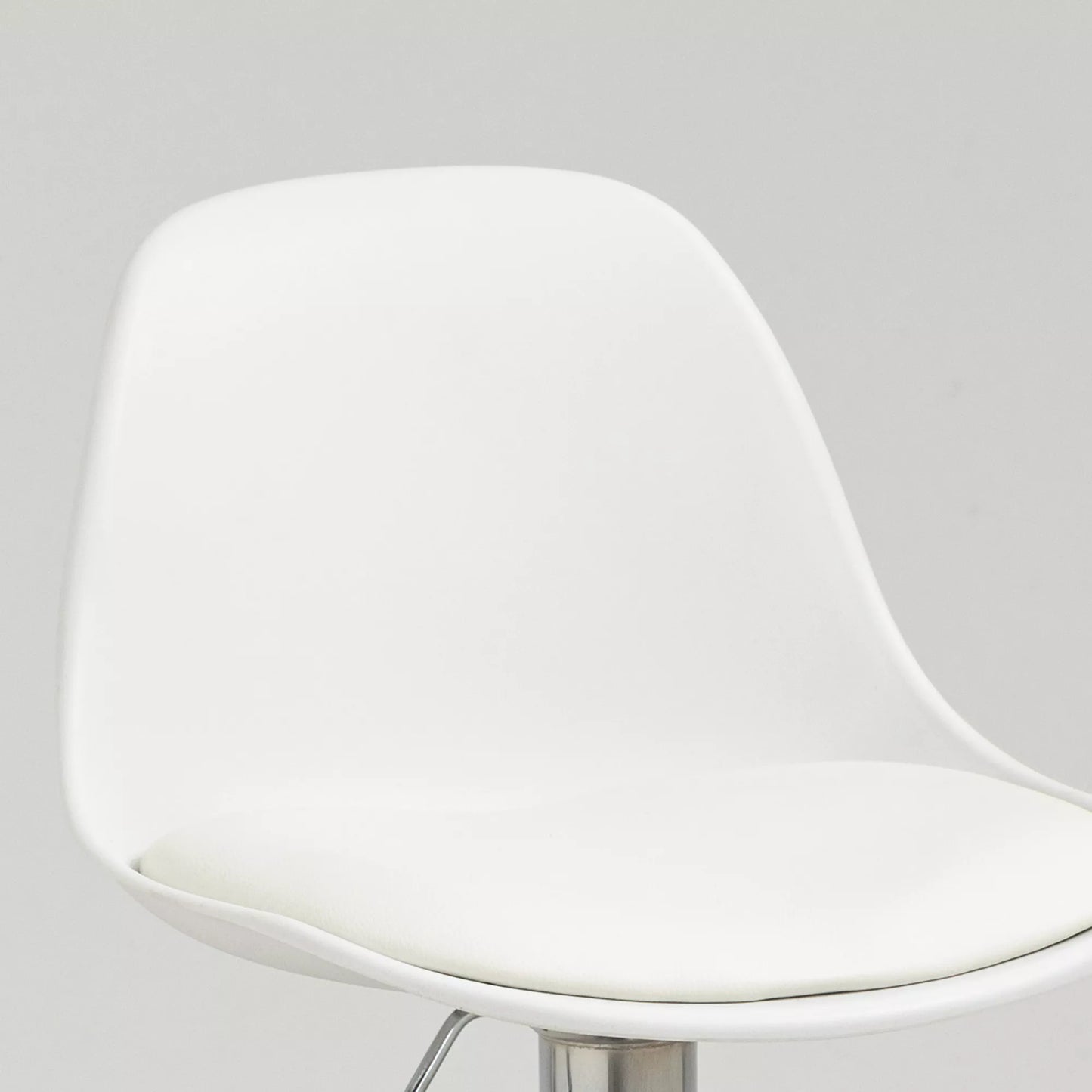 HOMCOM 2 vnt. baro kėdžių komplektas, sukamasis, su atlošu, reguliuojamo aukščio, atlaiko iki 120 kg, 38 x 42 x 82-104 cm, balta