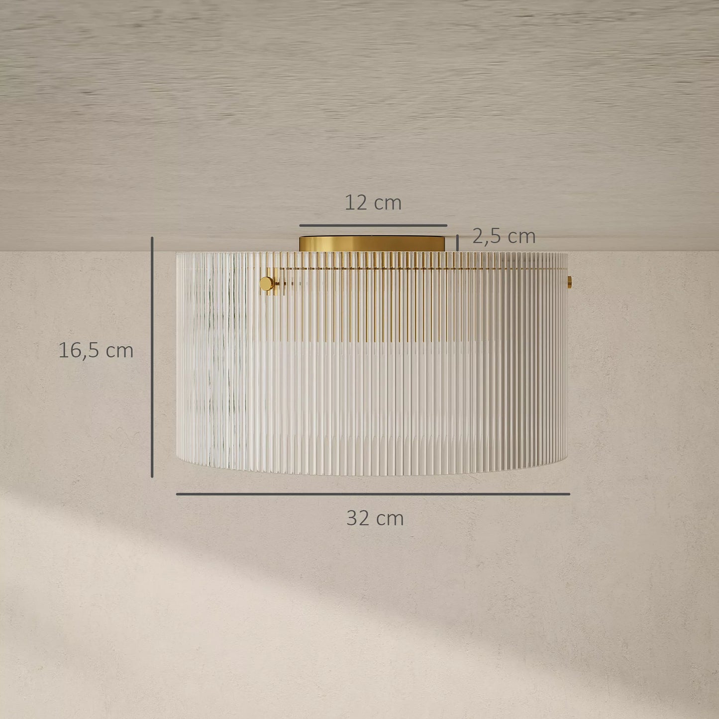 Lubinis šviestuvas su akriliniu gaubtu, metalinis, suderinamas su halogeninėmis ir LED lemputėmis