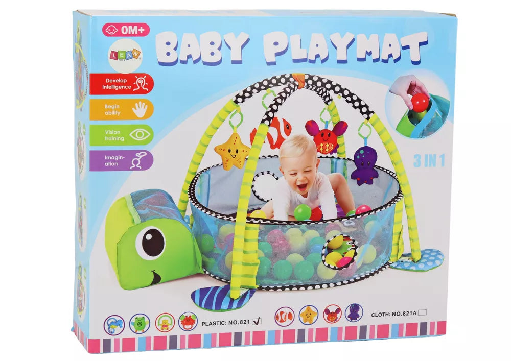 Gaminio pakuotės dėžutė su kūdikio nuotrauka ir užrašu Baby Playmat 3 viename