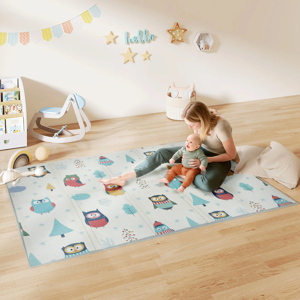 Žaidimų kilimėlis kūdikiams, su gyvūnų raštais, 1,5 cm storio, nuo 0 mėn., spalvotas