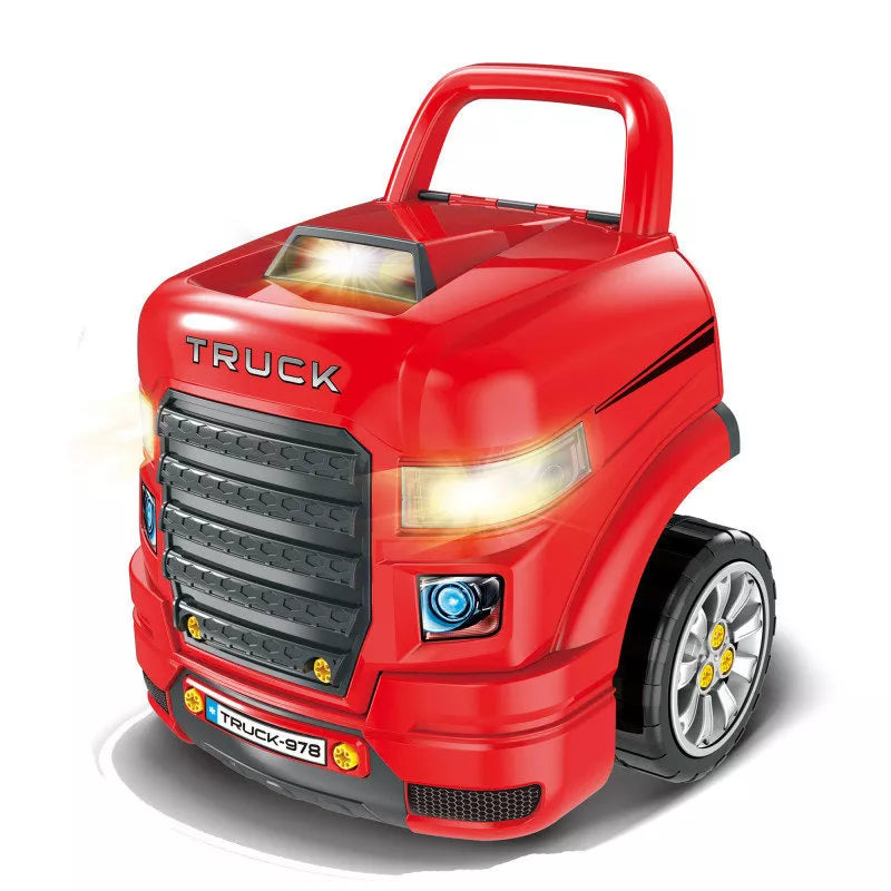 Žaislinis dirbtuvių sunkvežimis Motor-Master, 51 detalė, 45×36×42 cm