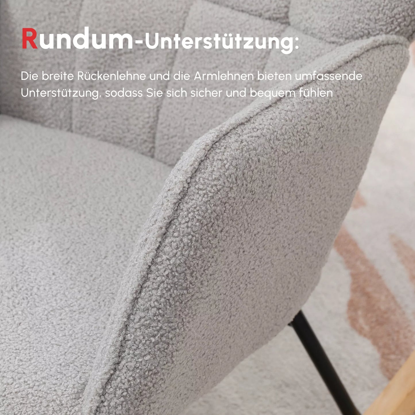 Supamas krėslas retro dizaino, masyvmedis, 71 cm x 92 cm x 101 cm, šviesiai pilka