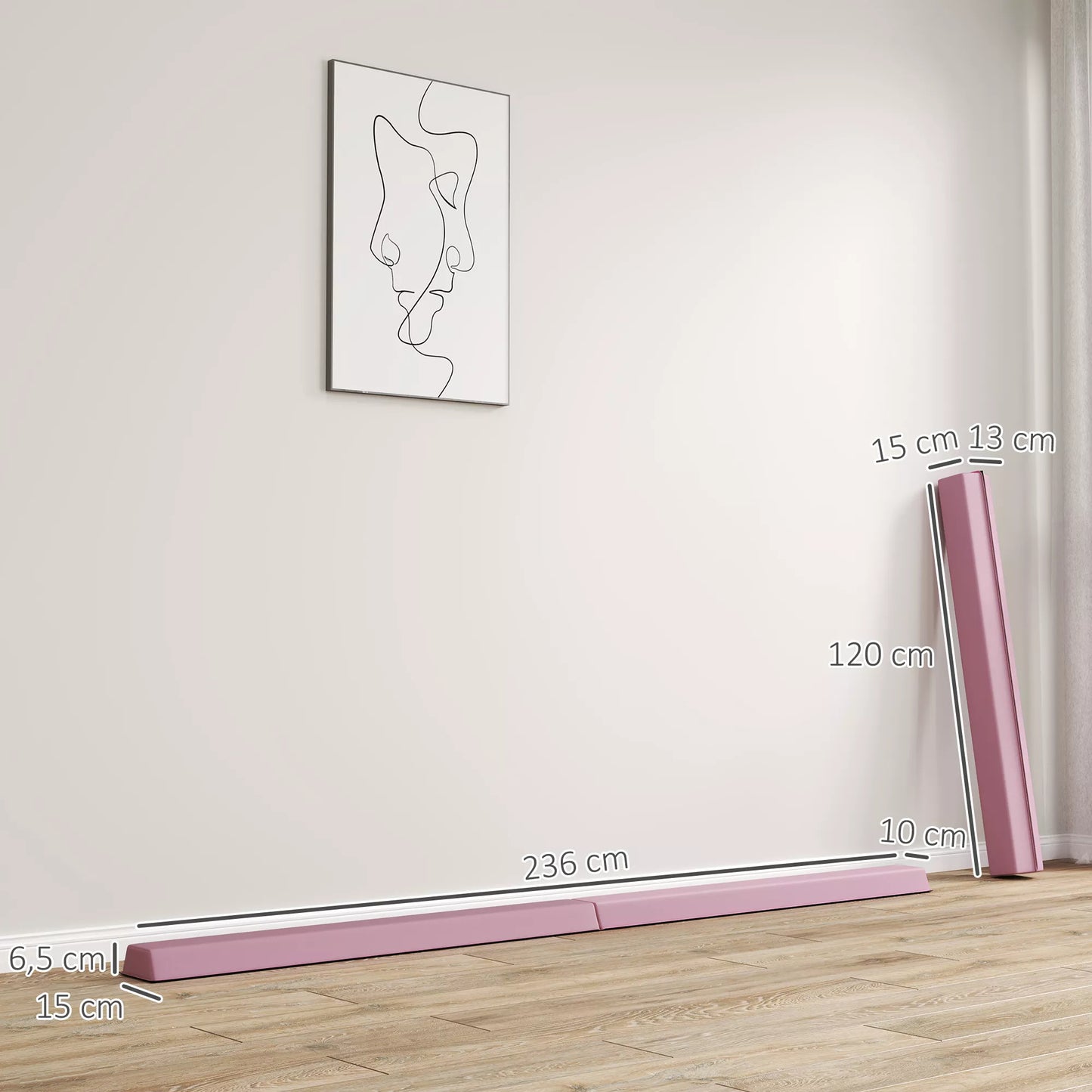 Lengvoji lenta 2,4 m, sulankstoma, neslidus pagrindas, nuo 3 metų, iki 80 kg, rožinė