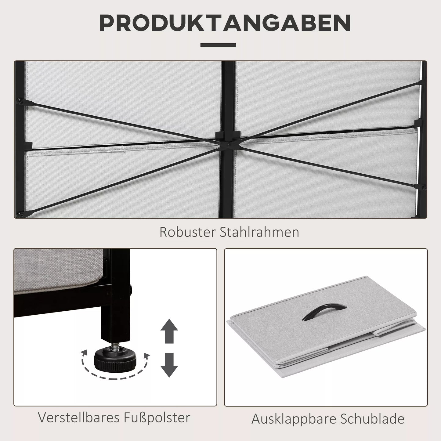 Komoda su 8 medžiaginiais stalčiukais, metaliniu rėmu, lentyna, 80x30x81,5 cm, pilka/juoda