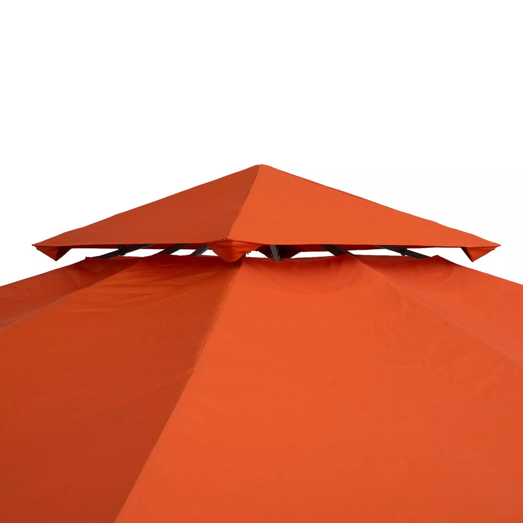 Pavilion 3x3m atsarginis stogas, atsparus vandeniui Paviljono stogas metaliniam paviljonui Paviljono atsarginis stogas Sodo paviljonas Šventinis palapinė Sodo palapinė Poliesteris Rūdžių raudona