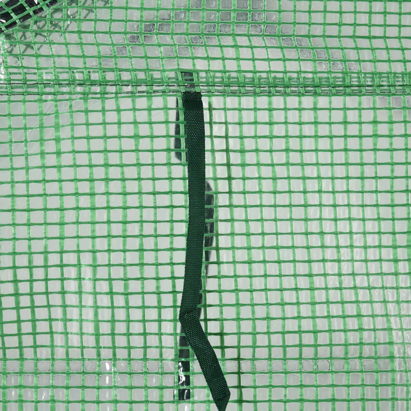 Praeinamas folinis šiltnamis su 8 lentynomis, skirtas pomidorams, su durimis, žalias, plienas, PE plastikas, 143 x 138 x 195 cm