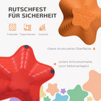 Neslystančio paviršiaus infografika su raudona žvaigždės pakopa