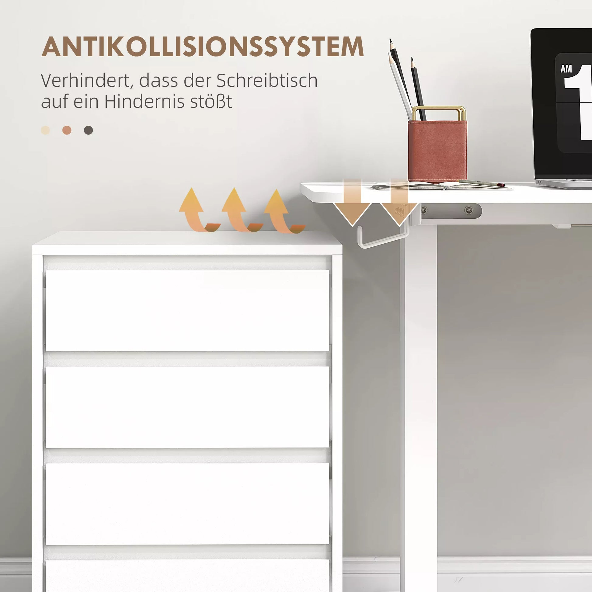 Stovimas stalas, reguliuojamas aukštis, 120x60x72-116 cm, baltas