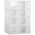 Modulinė batų dėžė, 8 skyrių organizatorius, 25 x 35 x 19 cm, skaidri