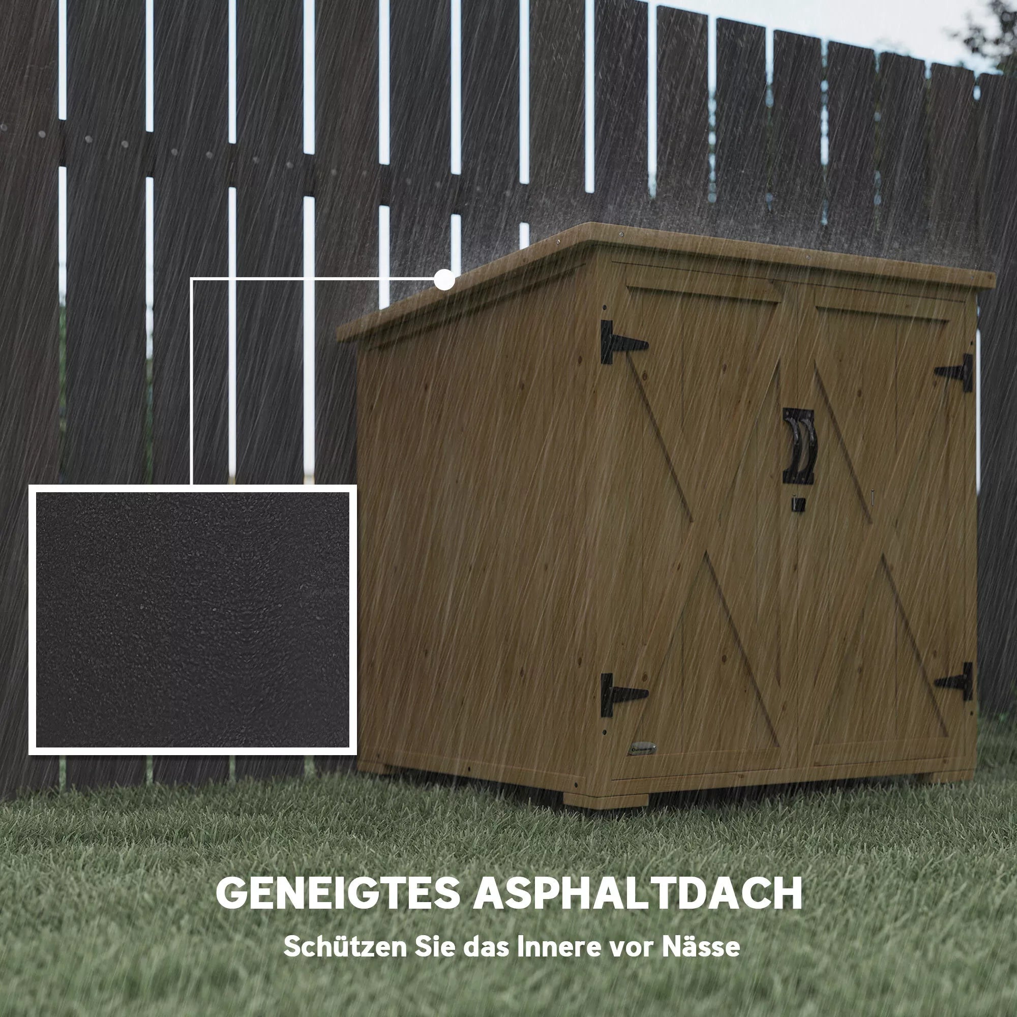 Lauko laikymo dėžė Sodo dėžė Pagalvių dėžė, atspari atmosferos poveikiui, asfalto stogas, 77,5 cm x 88 cm x 90 cm, tamsiai pilka