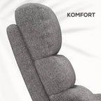 Krėslo informacinė grafika apie patogų atlošą