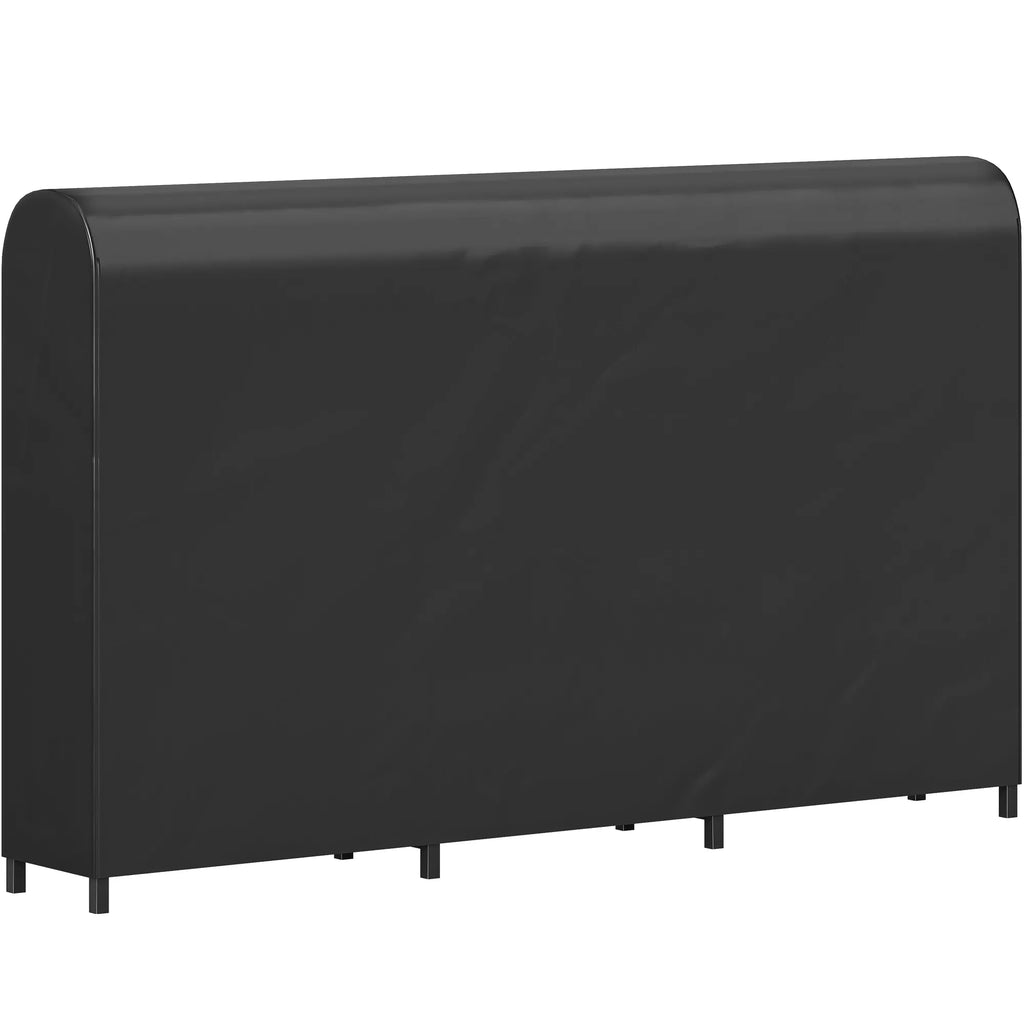 Metalo malkų laikiklis 199 x 30 x 121 cm, 0,6 m³ talpos, su vandeniui atspariu uždangalu, iki 300 kg