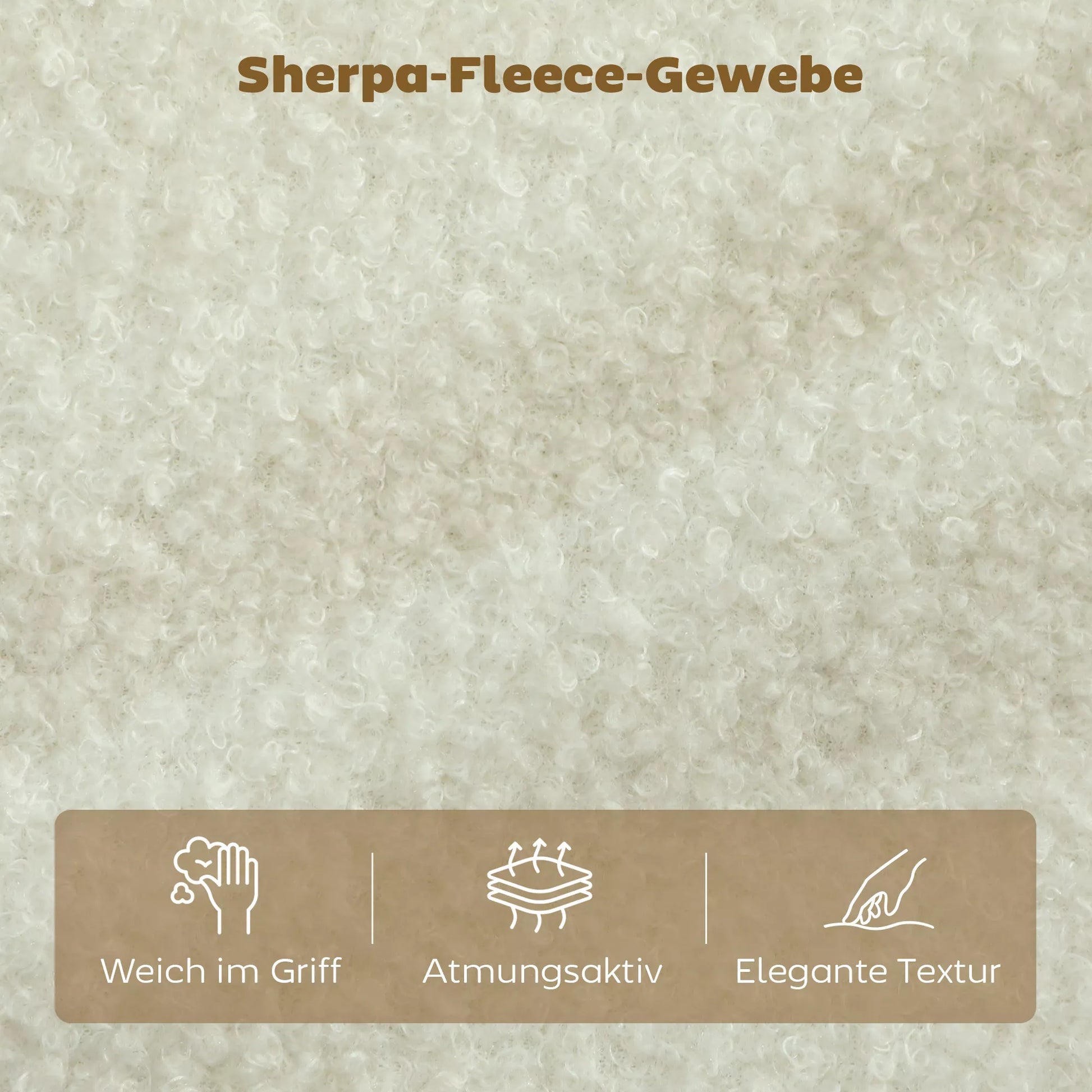 2 vietų sofa, maža sofa su šerpa vilnos išvaizda, 137 cm, skirta svetainei, kreminė balta