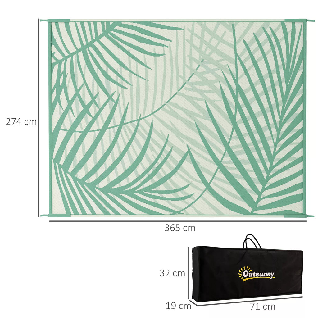Lauko kilimas Terasos kilimas, atsparus atmosferos poveikiui, modernus dizainas, 365 cm x 274 cm x 0,3 cm, žalias + kreminis
