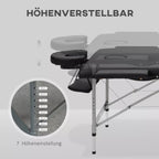 Kojos detalė su reguliuojamo aukščio žymėmis nuo 35 iki 56 cm, 7 padėtys