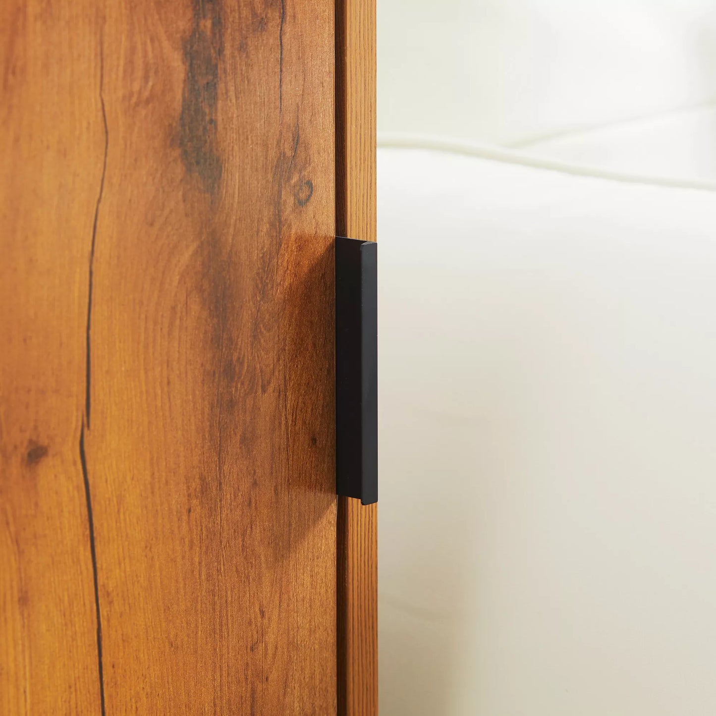 Konsolinis staliukas industrinio dizaino, pagalbinis staliukas, komoda, 1 spintelė, ruda + juoda