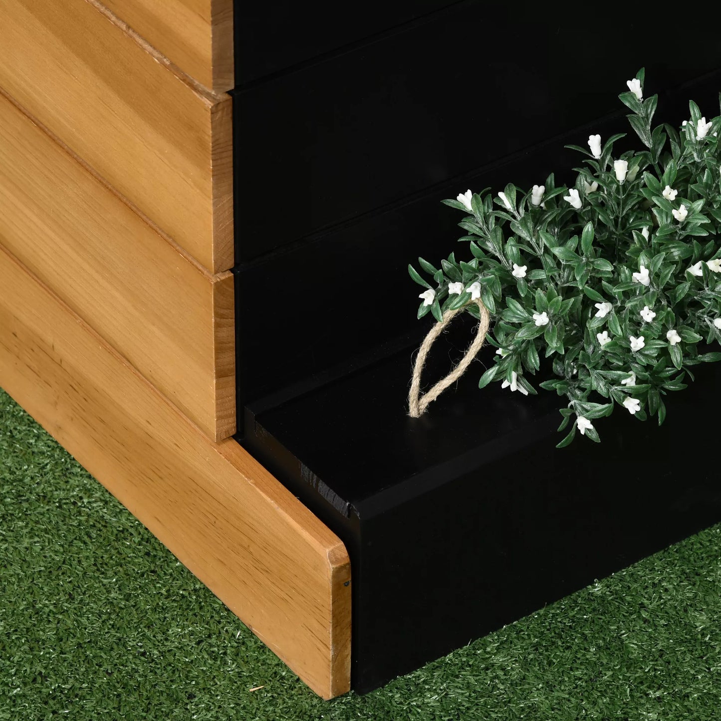 Pakeliamoji lysvė su 4 sodinimo dėžėmis, savaime laistymo sistema, neaustinės medžiagos apdaila, atspari oro sąlygoms, 79,5 cm x 49,5 cm x 80 cm