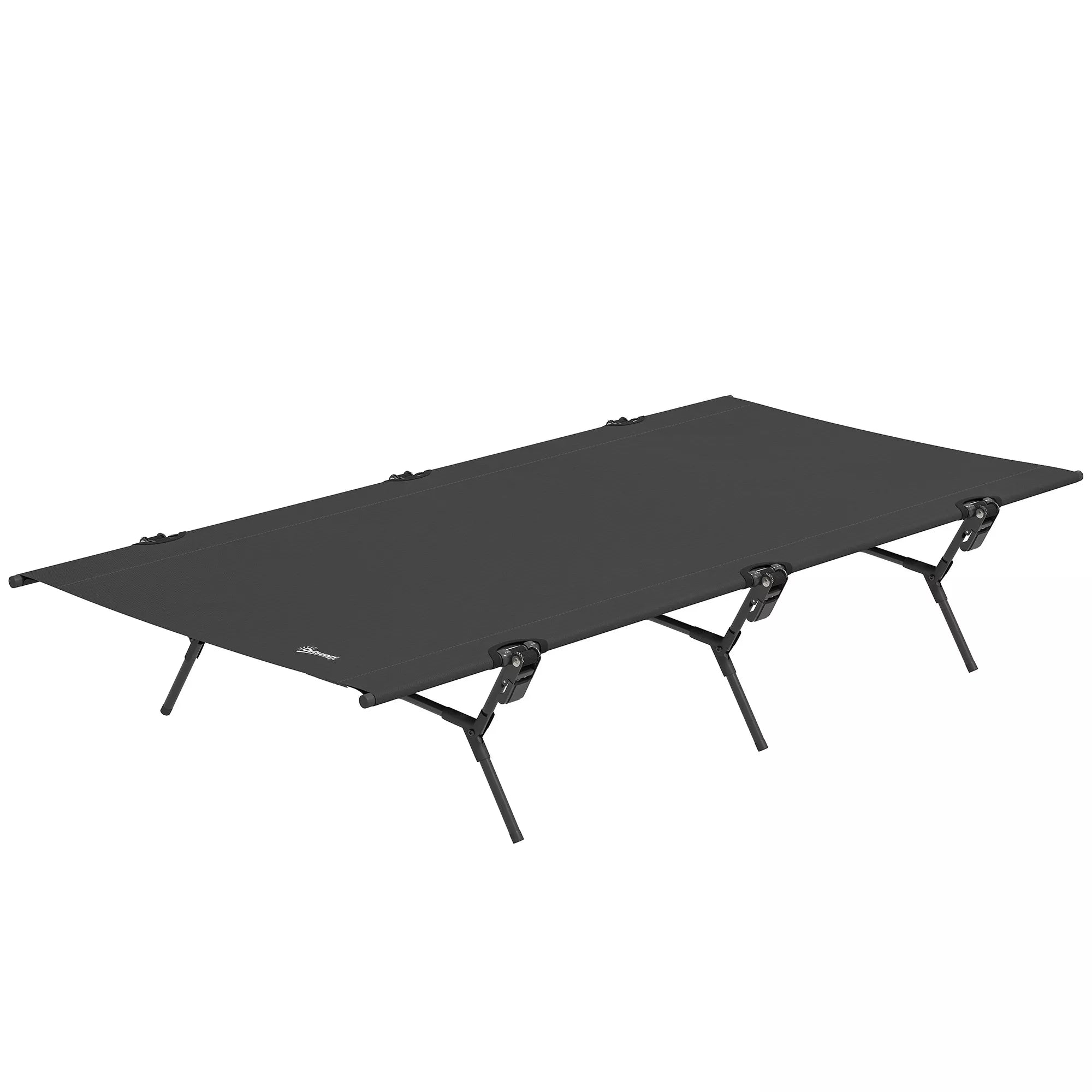 Sulankstoma kempingo lova, 200 x 100 x 36 cm, iki 120 kg, juoda